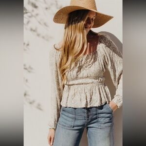 Carly Jean Los Angeles Cream Blouse